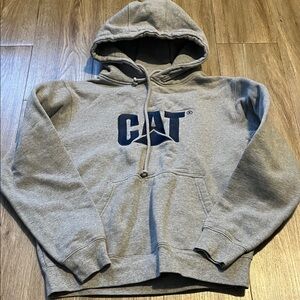 Caterpillar Gray Hoodie with Navy CAT Logo